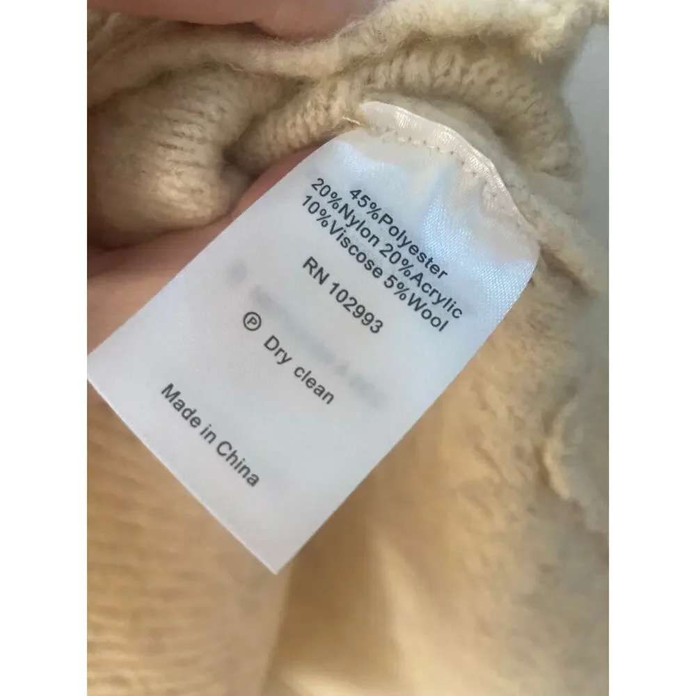 Adam Lippes RTR Design Collective Marled Turtleneck Sweater Wool Blend Beige L - Picture 12 of 13